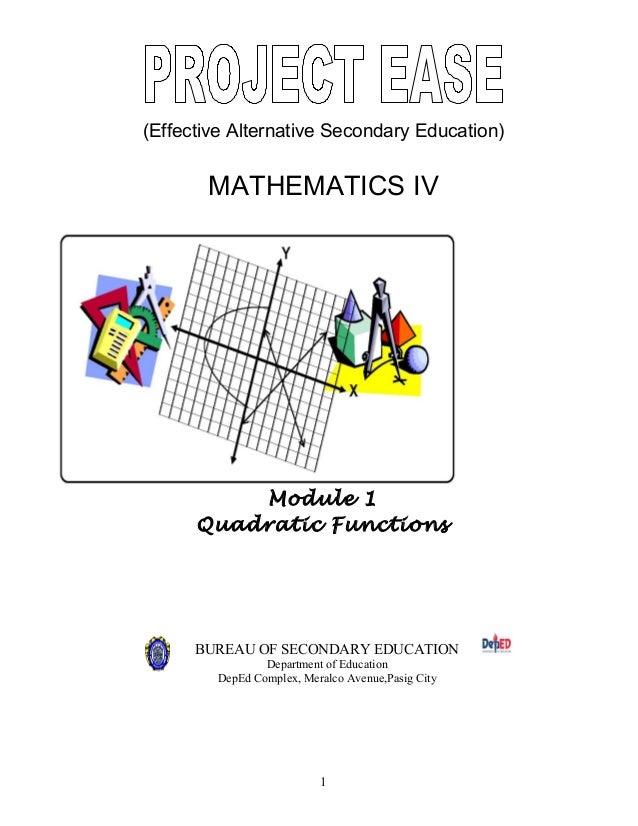 Mathematics 9 Quadratic Functions Module 1