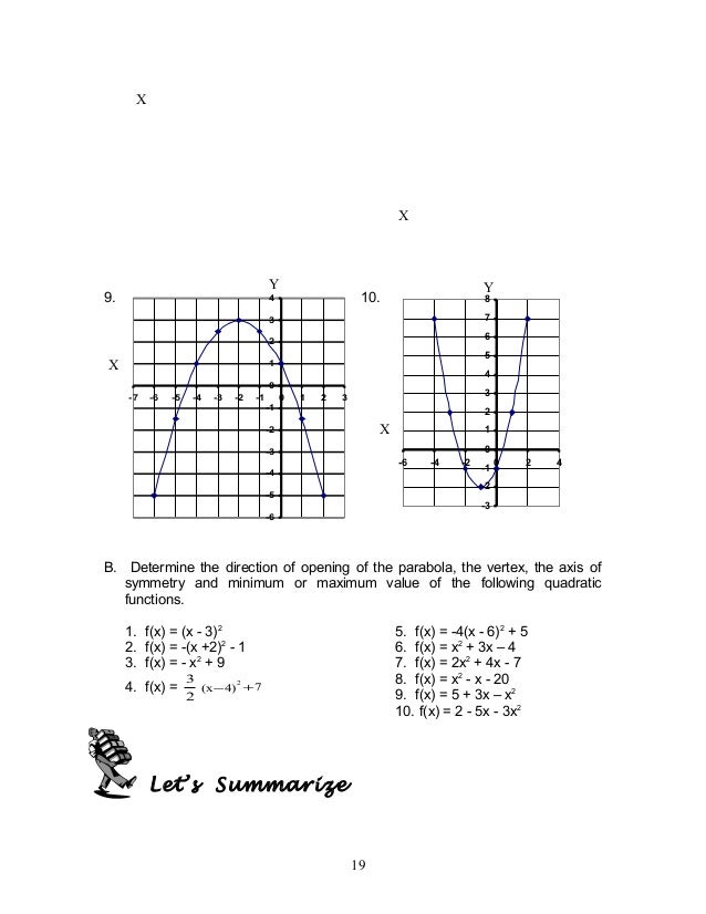 Mathematics 9 Quadratic Functions Module 1