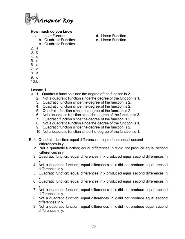 Mathematics 9 Quadratic Functions Module 1