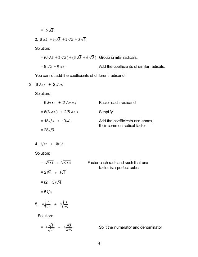 Mathematics 9 Radical Expressions 3