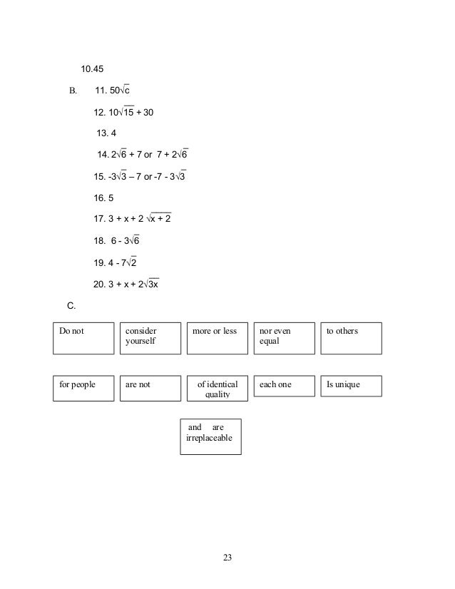 mathematics 9 radical expressions 4 10 15 in simplest form