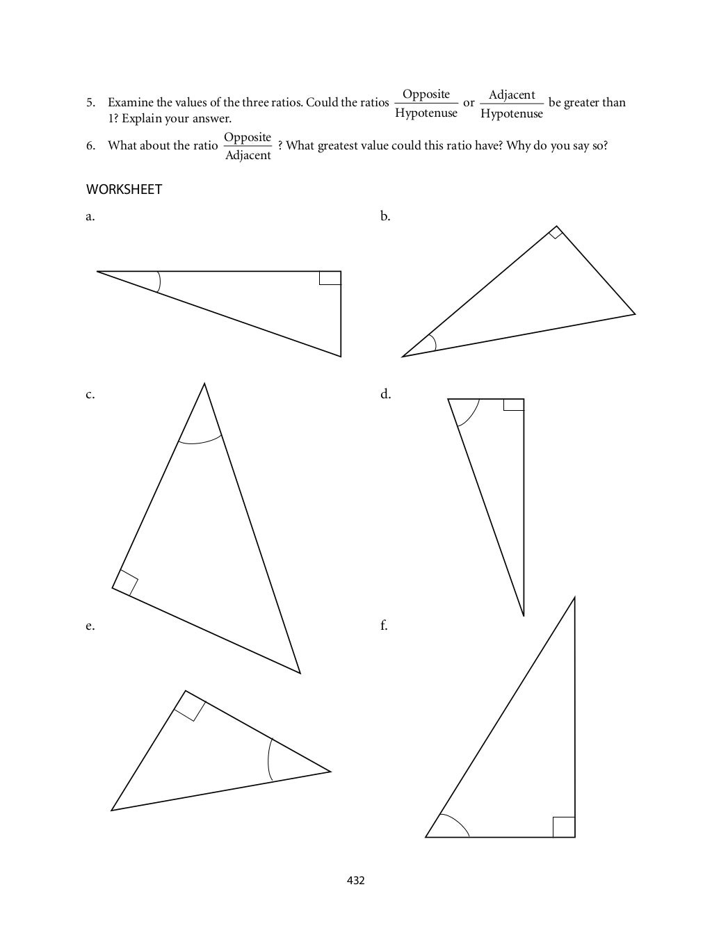 Mathematics 9 Six Trigonometric Ratios