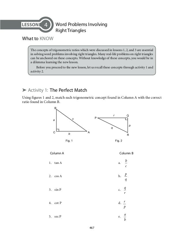 Mathematics 9 Six Trigonometric Ratios