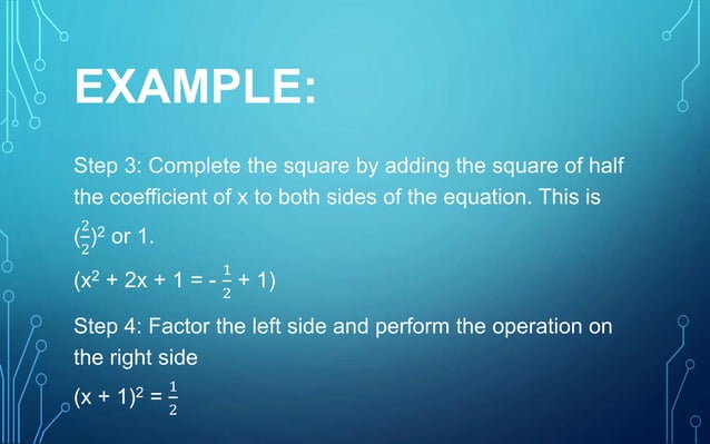 Mathematics 9 Lesson 1-A: Solving Quadratic Equations by Completing the ...