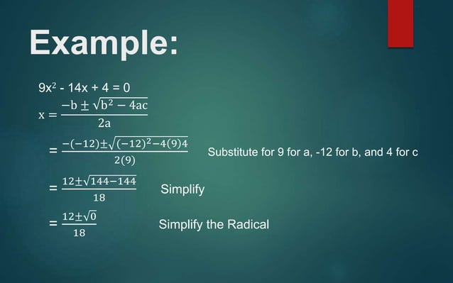 Mathematics 9 Lesson 1 B Solving Quadratic Equations Using Quadratic Mathematics 9 Lesson 1 B Solving Quadratic Equations Using Quadratic
