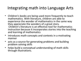 Teaching Math Language Helps Mathematics and Science in early childhood education assignment 2 | PPT