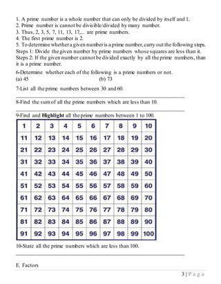 [NEW] Mathematics Form 1-Chapter 2 Factors and Multiples -Prime Number, Factors, Prime Factors, CF, HCF -Multiples, CM, LCM KBSM of form 1 chp 2