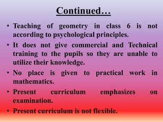 Mathematics Curriculum: An Analysis | PPT