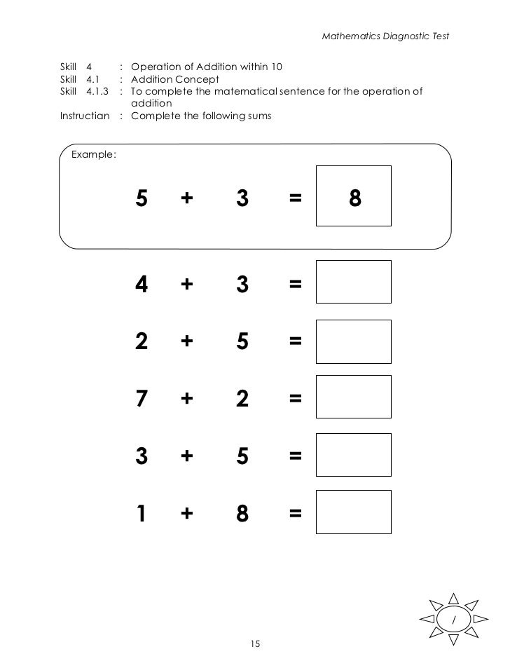Mathematics diagnostics test