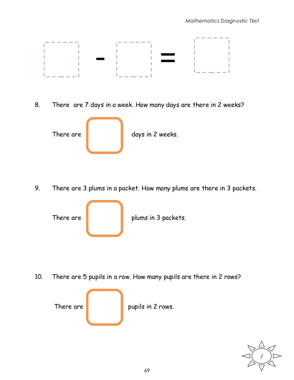 Mathematics diagnostics test