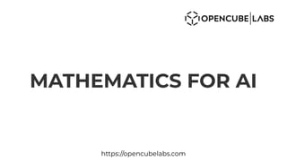 MATHEMATICS FOR AI
https://opencubelabs.com