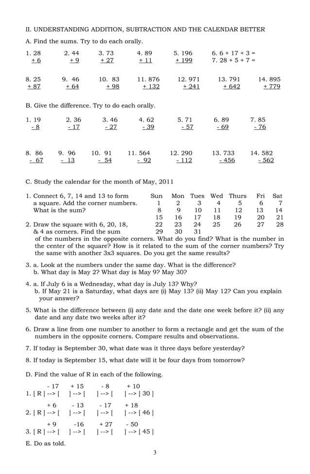 Mathematics for grade 3 teachers | PDF