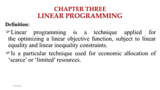 Mathematics For Management CHAPTER THREE PART I.PPT