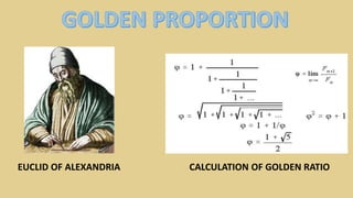 EUCLID OF ALEXANDRIA CALCULATION OF GOLDEN RATIO
 