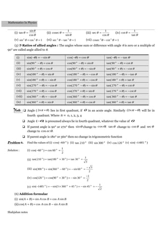 Shahjahan notes:Mathematicsinphysicstheorysampleproblematc | DOC