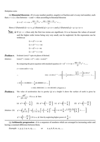 Shahjahan notes:Mathematicsinphysicstheorysampleproblematc | PDF