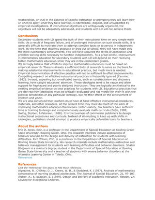Mathematics instruction for secondary students with learning ...
