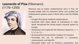 mathematics in the medieval period presentation | PPTX