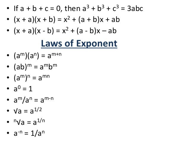 Mathematics Introduction And Formulas