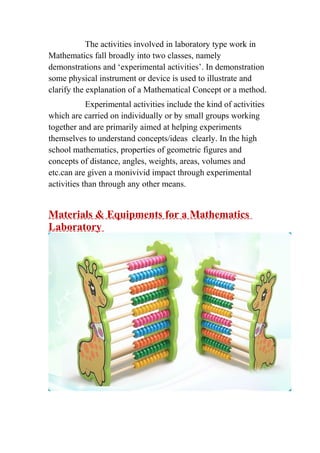 Mathematics laboratory saju kumari | DOC