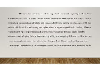 Mathematics library | PDF