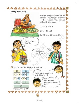 57
0123456789101113141516171819202112222324
Now look at the distances between these places (for kilometres
we write km).
O Agra Cantt. Railway Station to Taj Mahal – 5 km
O Taj Mahal to Agra Fort – 2 km
O Agra Fort to Fatehpur Sikri – 40 km
Now find from the map
O Which is farther from Agra Cantt. Railway Station — Taj Mahal
or Fatehpur Sikri?
shows the railway line.
Which of these is nearer to the railway line:
O Babarpur forest or Taj forest?
O Agra Fort or Taj Mahal?
Which is closer to the river Yamuna:
O Taj Mahal or the Railway Station?
Agra Cantt
Railway Station
Taj
Forest
Taj Mahal
Agra Fort
Babarpur Forest
To Fatehpur Sikri
RiverYam
una
MAP OF AGRA
2019-2020
 