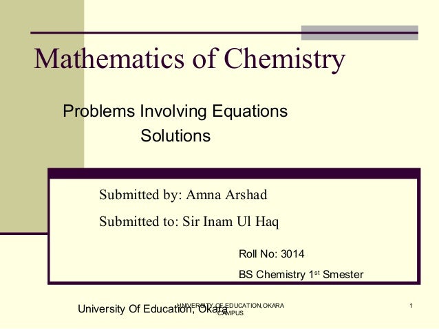 chemistry math problems