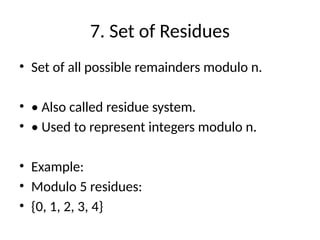 Modulo Represent Mathematics_of_Cryptography according behroz forozon | PPTX