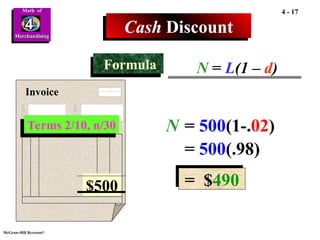 Merchandizing Math Formulas MATHEMATICS OF MERCHANDISING IN RETAIL BUSINESS | PPT