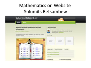 Mathematics on Website  Sulumits Retsambew 
