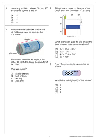 Icas Math Paper H.pdf Mathematics paper H | PDF