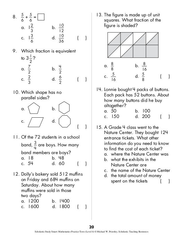 Mathematics practice test 4