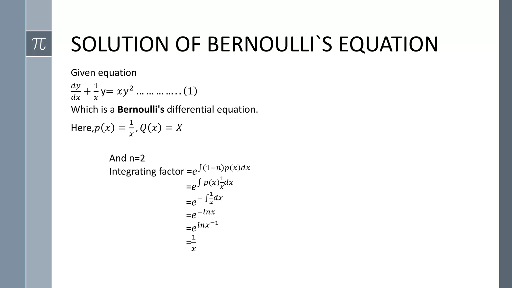 LINEAR DIFFERENTIAL EQUATION & BERNOULLI`S EQUATION | PDF