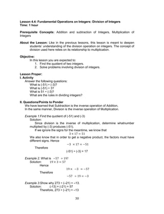 K TO 12 GRADE 7 LEARNING MODULE IN MATHEMATICS (Q1-Q2) | PDF