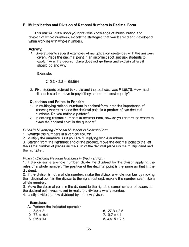 K TO 12 GRADE 7 LEARNING MODULE IN MATHEMATICS (Q1Q2)