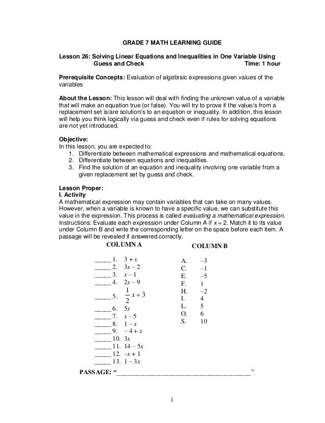 K TO 12 GRADE 7 LEARNING MODULE IN MATHEMATICS (Quarter 3)