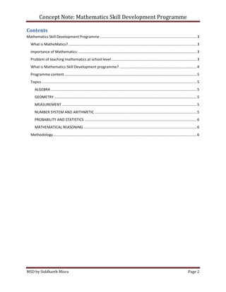 Mathematics skill development programme | PDF