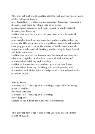 Mathematics Teacher Education Journal Mathematics Teacher Educa Docx Mathematics Teacher Education Journal Mathematics Teacher Educa Docx