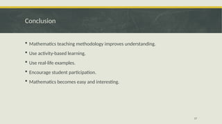 Conclusion Math Example Comprehensive Mathematics Teaching Methodology from Grade 1 to Matric ...