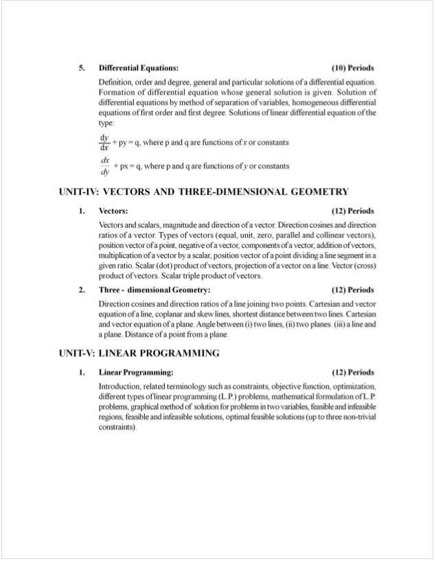 mathematics xii 2014 sample