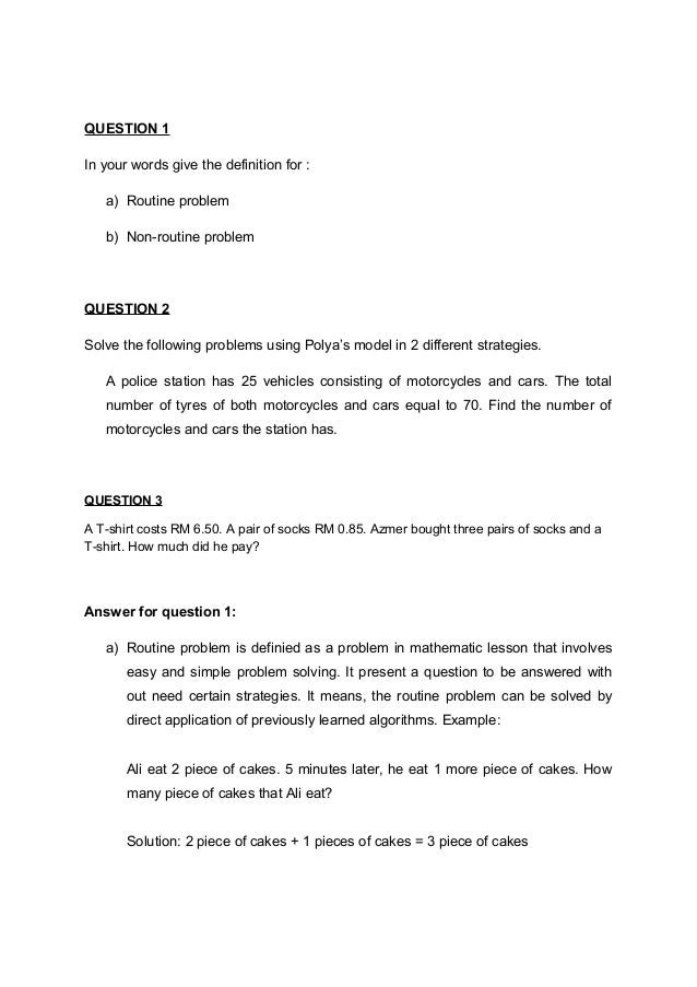 problem solving questions and answers