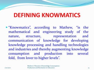 Know Matics Mathew's Theories of Knowledge - Applications in Education ...
