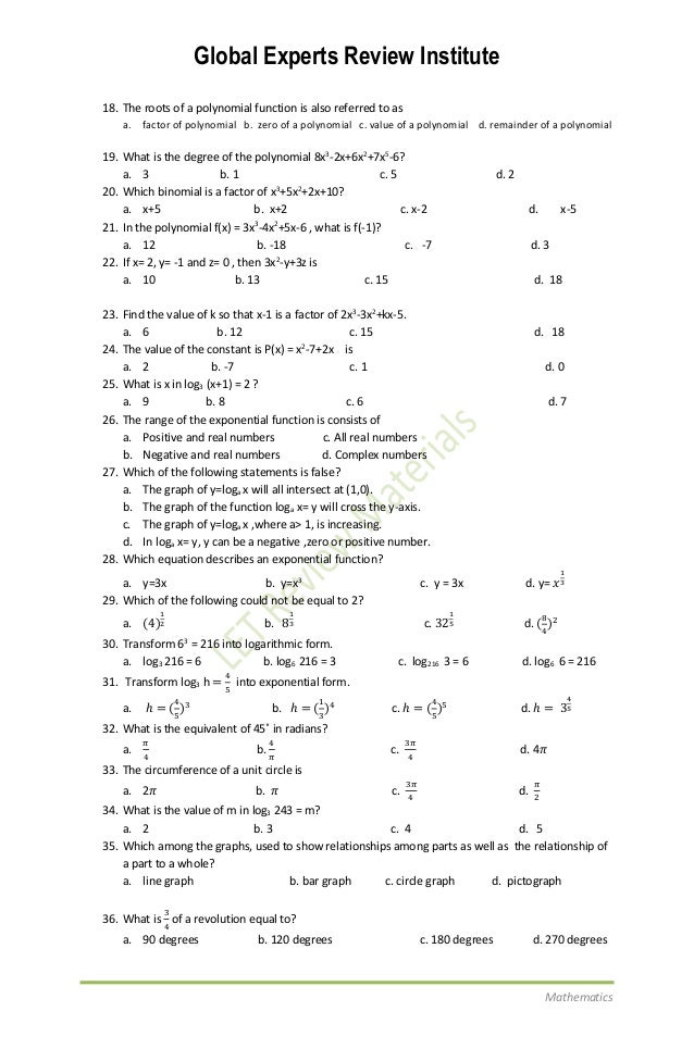 Math Exercises