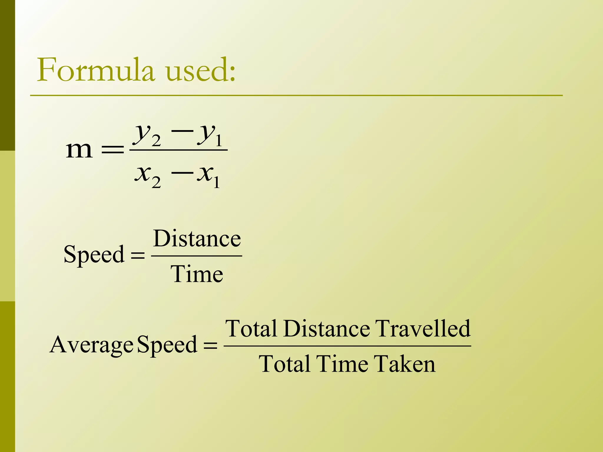 Formula used: 