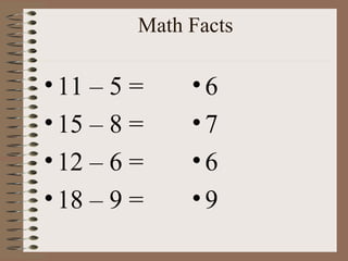 Math facts (math) | PPT