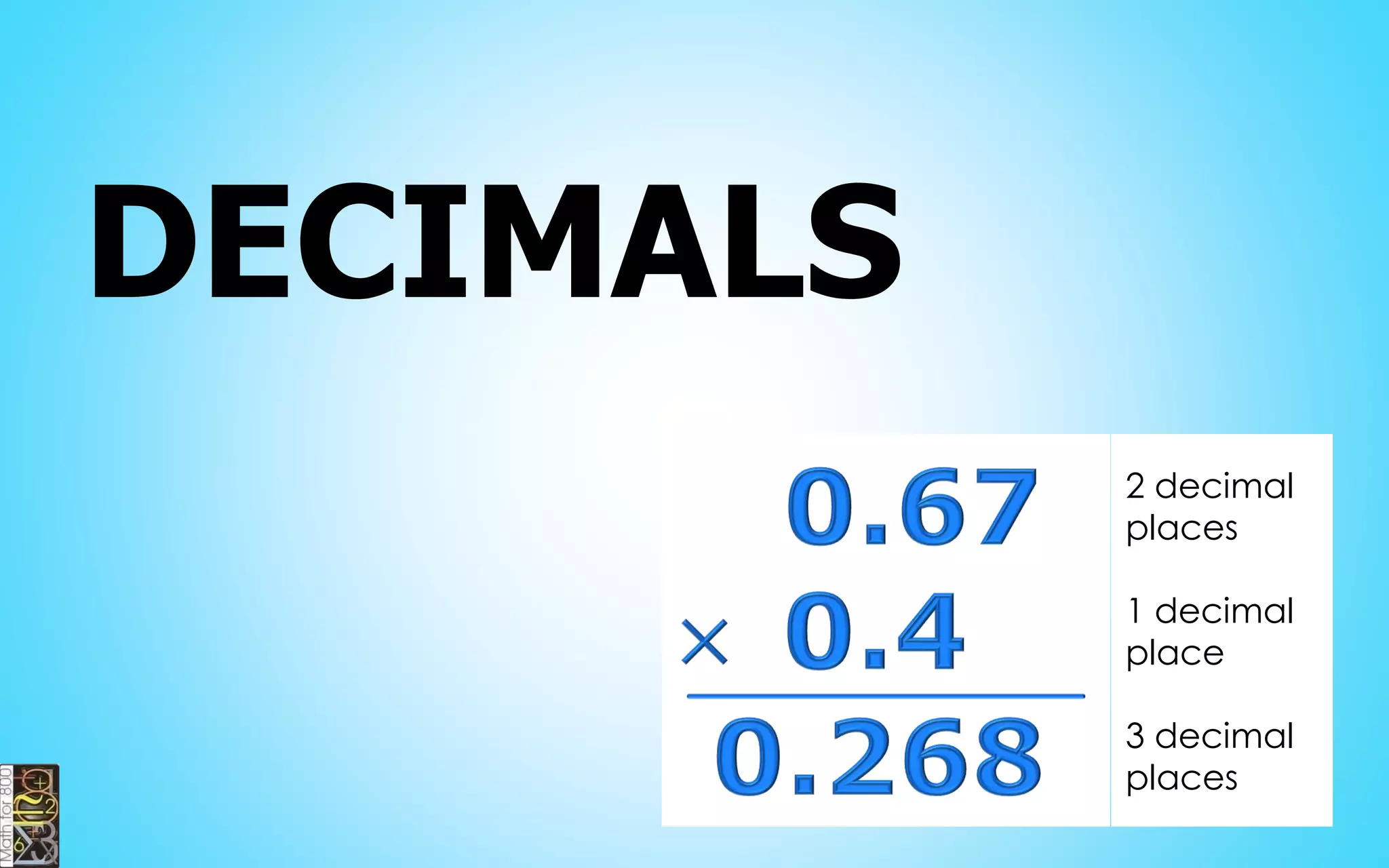 1 3
2 5

Turn the second
fraction upside-down
(this is now a
reciprocal).
Multiply the first
fraction by that
reciprocal.
Simplify
the
fraction.
DIVIDING FRACTIONS
1 5
2 3
 
1 5
2 3



5
6

 
