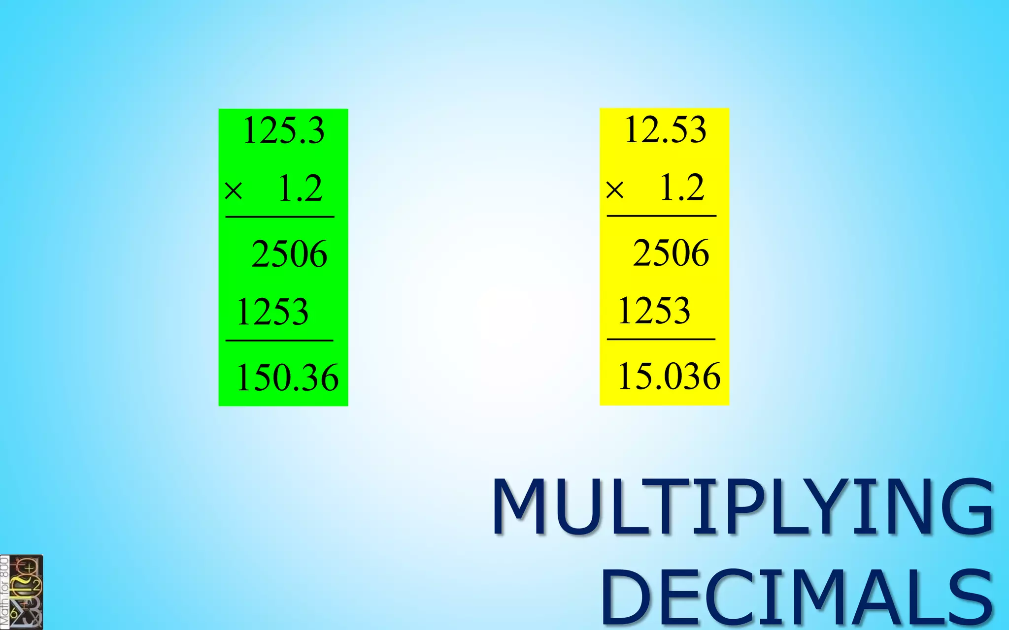 DECIMALS
2 decimal
places
1 decimal
place
3 decimal
places
 