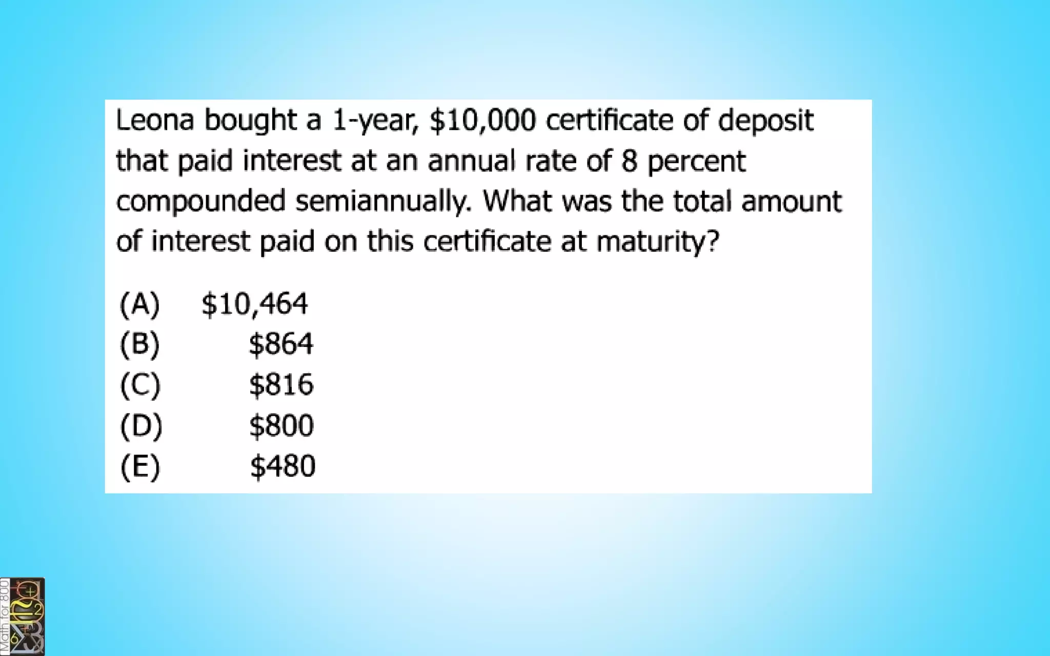 COMBINED PERCENT
INCREASE
A price went up 10% one year, and the
new price went up 20% the next year.
What is the combined percent
increase?
 32% increase
110 120
100 132
100 100
  
 