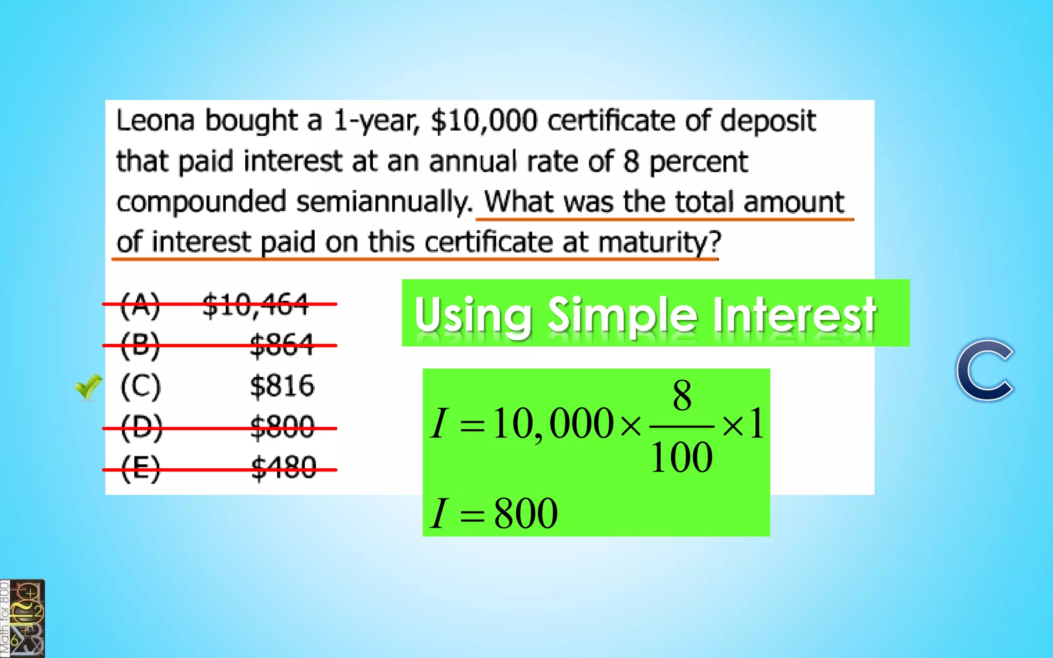 COMBINED PERCENT
INC/DEC
INICIAL
AMMOUNT
%
INCREASE /
DECREASE
PARTIAL
RESULT
%
INCREASE /
DECREASE
FINAL
RESULT
100 + 10% 110 -10% 99
100 - 10% 90 + 10% 99
100 + 20% 120 - 20% 96
100 - 20% 80 + 20% 96
100 + 50% 150 - 50% 75
100 - 50% 50 + 50% 75
 
