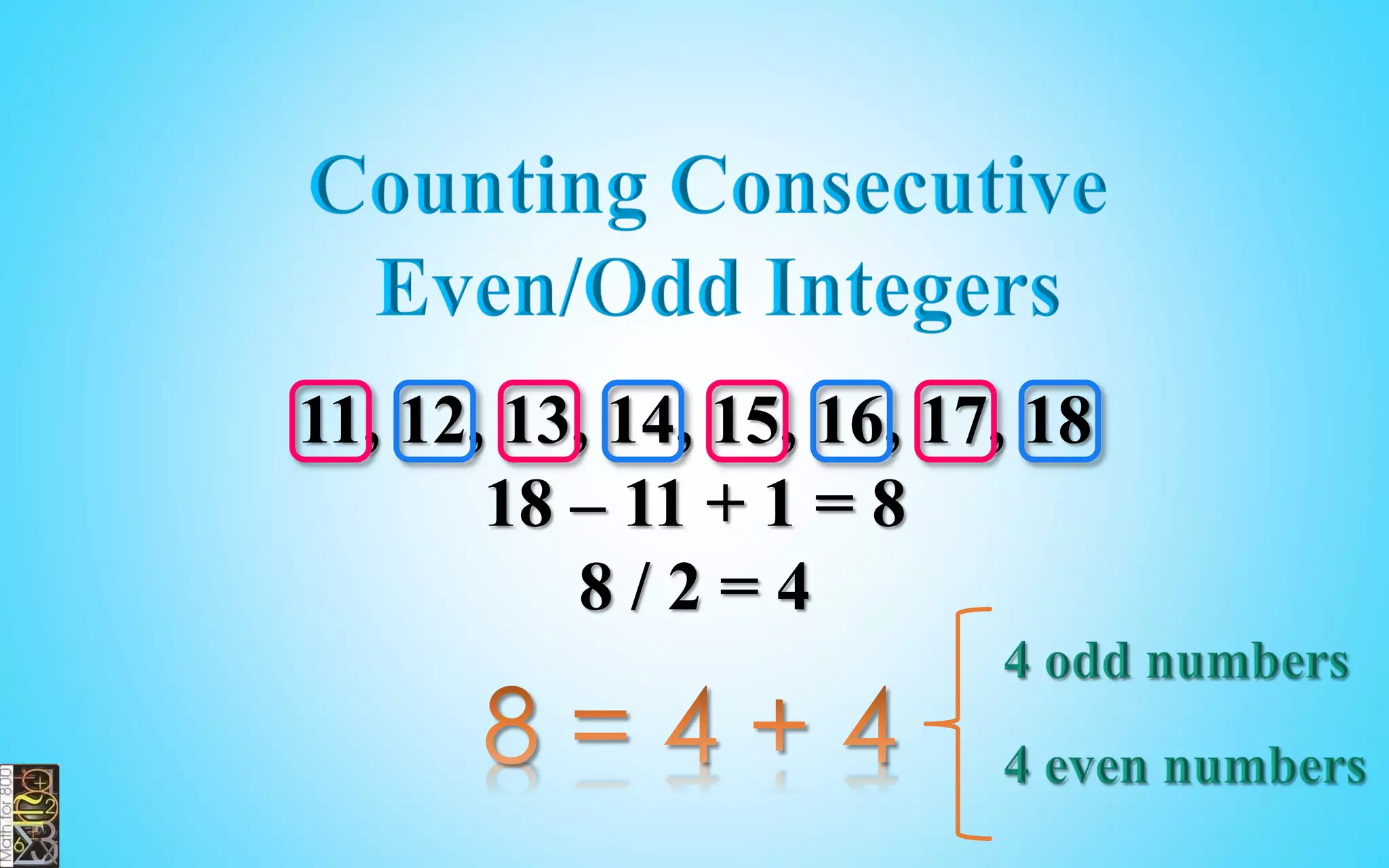 CONSECUTIVE
NUMBERS
 